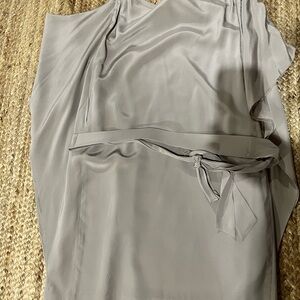 Elegant Gray Dress with Belt